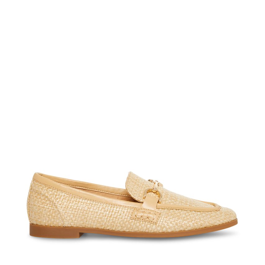 Beige Steve Madden Carrine Raffia Women\'s Loafers | PH 1762LPY